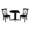 International Concepts Round 36 in Dual Drop Leaf Table with 2 X-Back Chairs, Black, 36 in W, 36 in L, 30 in H, Wood K46-36RP-C613P - alternate 2